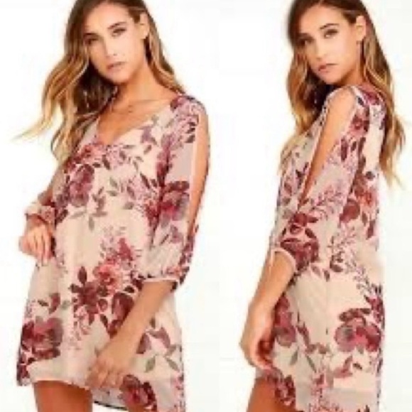 Lulus‎ Earth Tone “Shifting Dears” Floral Feminine Bohemian Shift Dress NWT - Picture 10 of 15